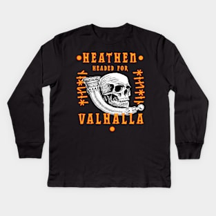 Headed for Valhalla. Kids Long Sleeve T-Shirt